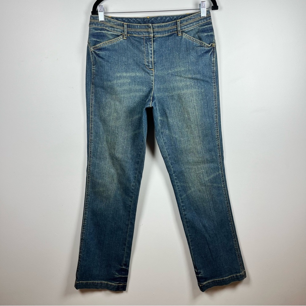 Vintage Y2K DKNY City Skyline Denim Jean Size 8 Mom Jeans Lower Rise Medium Wash